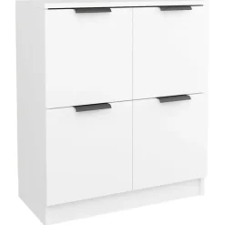 vidaXL - Dressoir - Wit - Bewerkt hout - 2 stuks