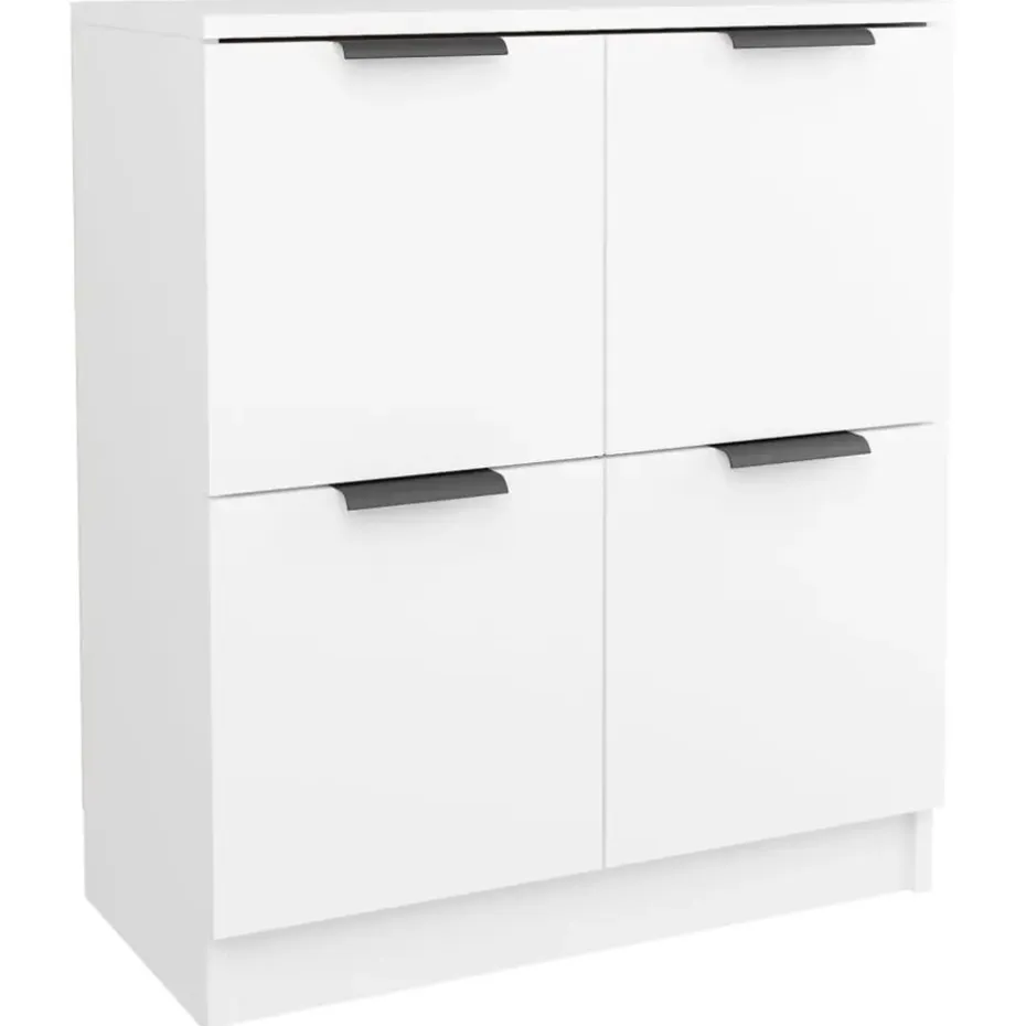 vidaXL - Dressoir - Wit - Bewerkt hout - 2 stuks