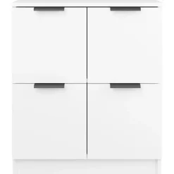 vidaXL - Dressoir - Wit - Bewerkt hout - 2 stuks