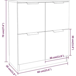 vidaXL - Dressoir - Wit - Bewerkt hout - 2 stuks