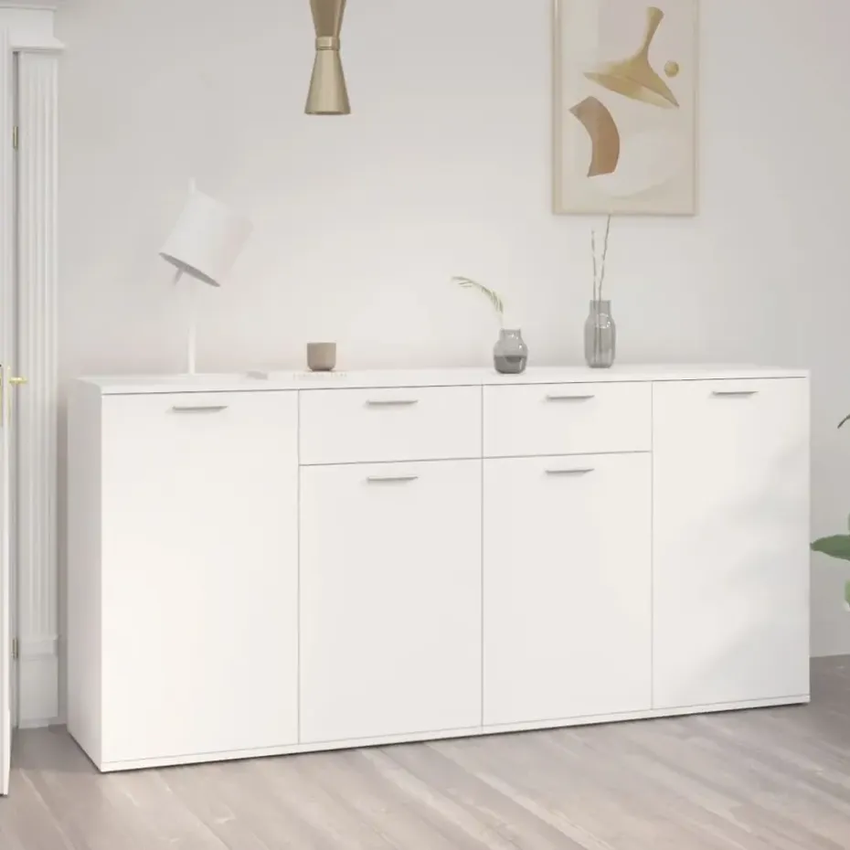 vidaXL - Dressoir - Wit - Bewerkt hout