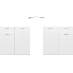 vidaXL - Dressoir - Wit - Bewerkt hout