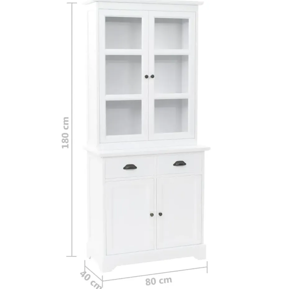 vidaXL - Dressoir - Wit - Grenenhout