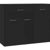 vidaXL - Dressoir - Zwart - Bewerkt hout