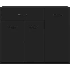 vidaXL - Dressoir - Zwart - Bewerkt hout