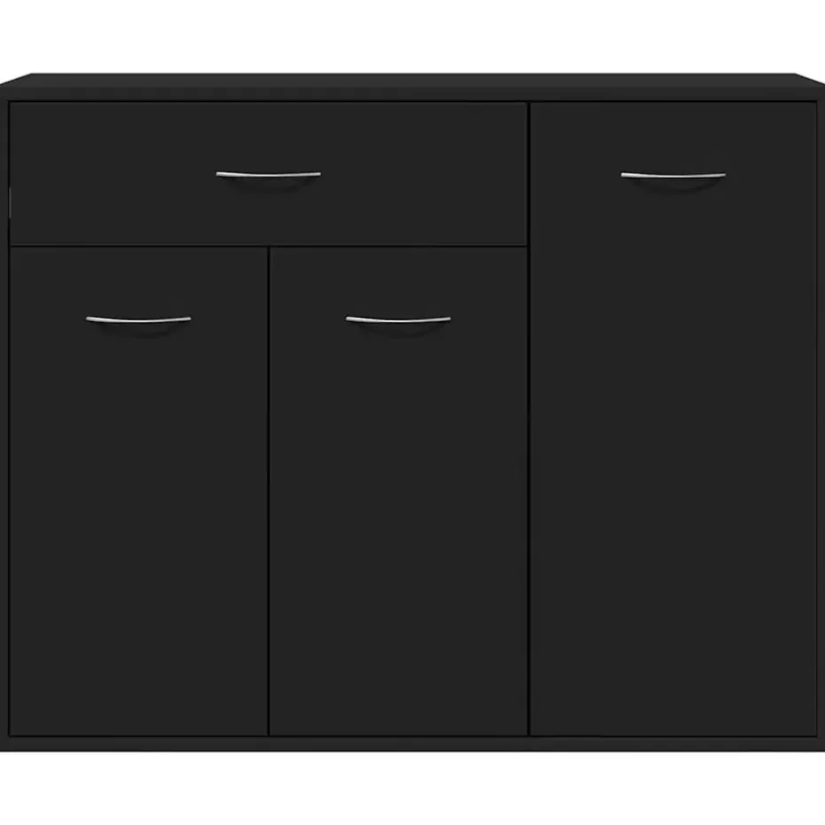 vidaXL - Dressoir - Zwart - Bewerkt hout