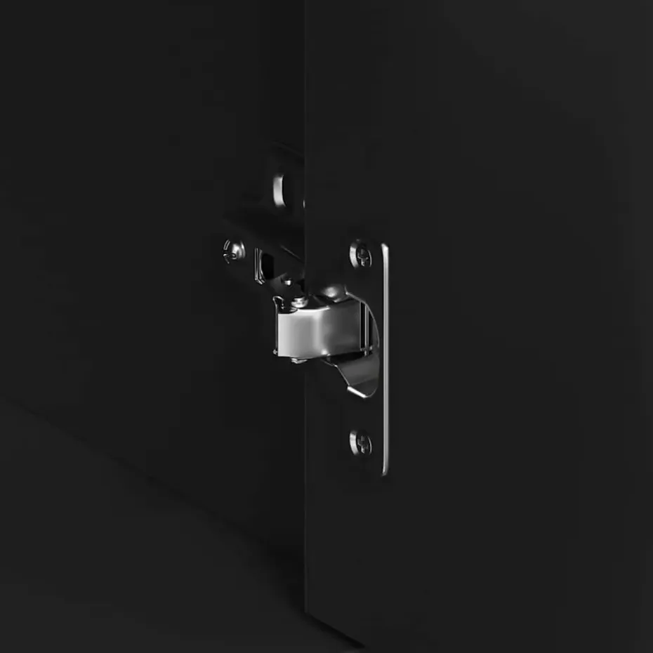 vidaXL - Dressoir - Zwart - Bewerkt hout