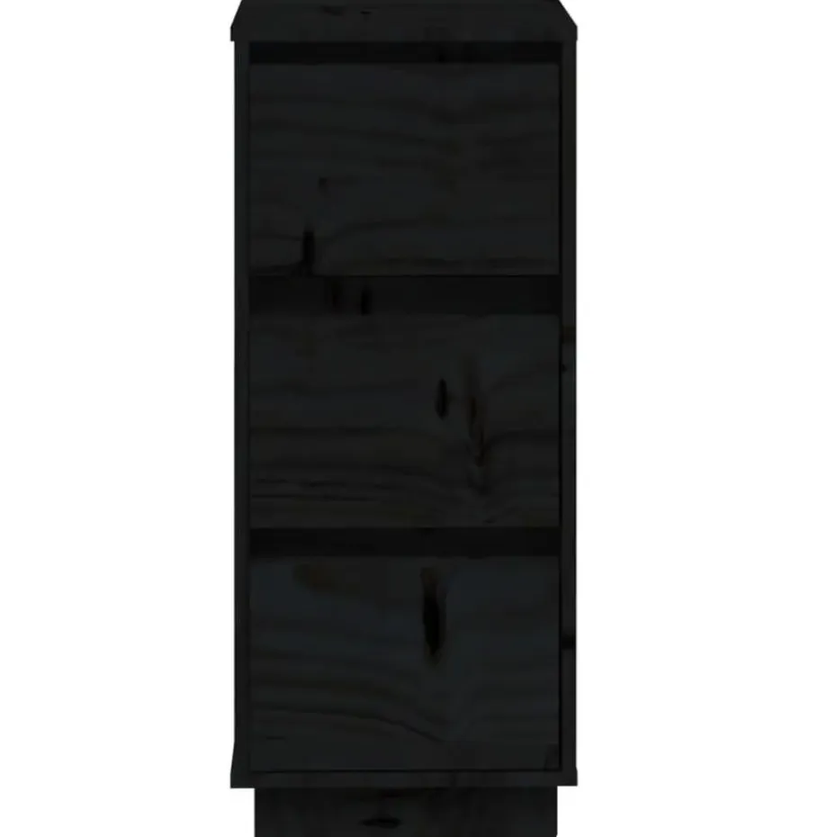 vidaXL - Dressoir - Zwart - Grenenhout - 2 stuks