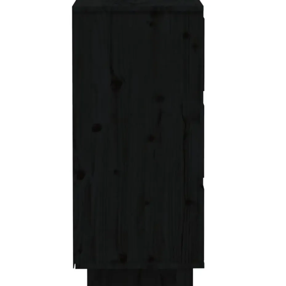 vidaXL - Dressoir - Zwart - Grenenhout - 2 stuks