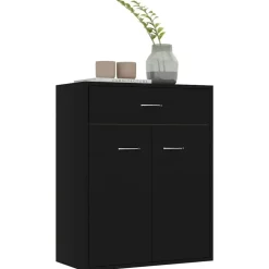 vidaXL - Dressoir - Zwart - Bewerkt hout
