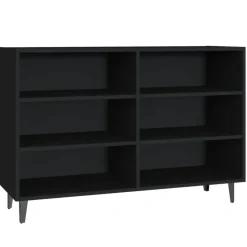 vidaXL - Dressoir - Zwart - Bewerkt hout