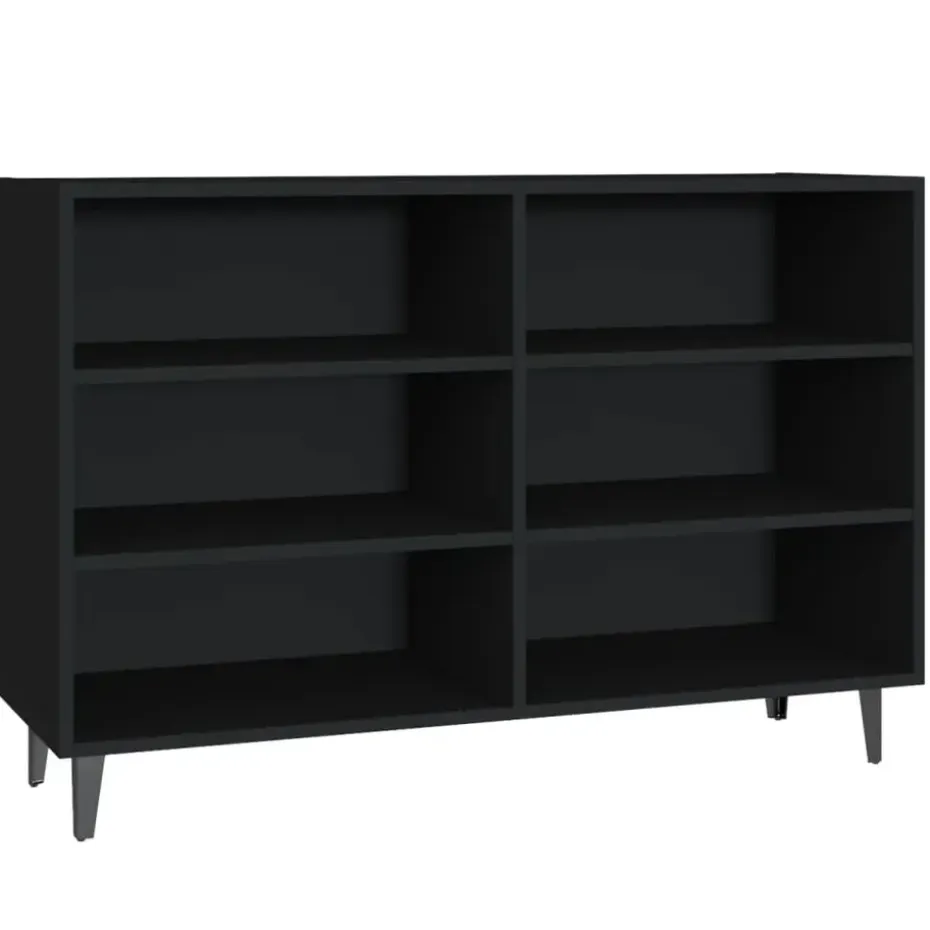 vidaXL - Dressoir - Zwart - Bewerkt hout