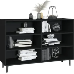 vidaXL - Dressoir - Zwart - Bewerkt hout