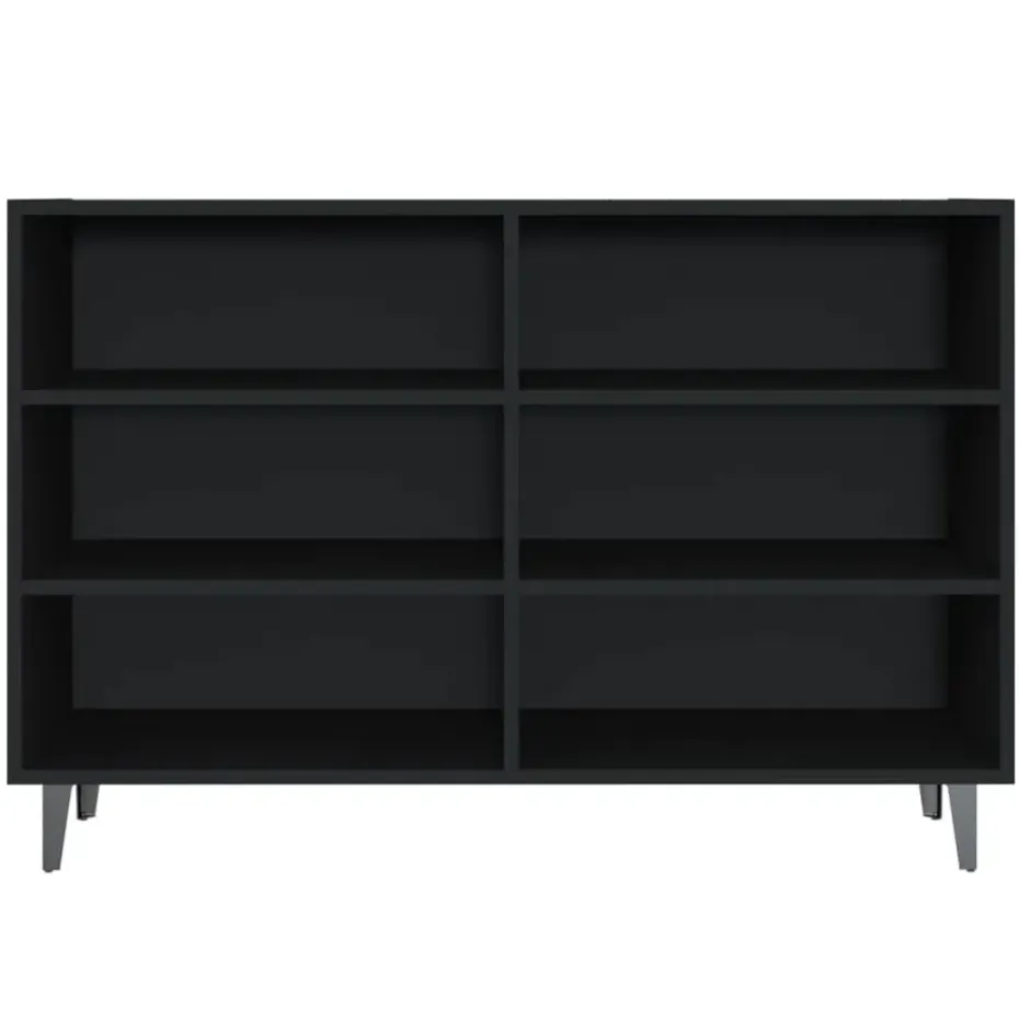 vidaXL - Dressoir - Zwart - Bewerkt hout