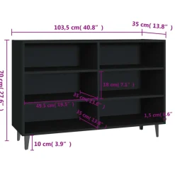 vidaXL - Dressoir - Zwart - Bewerkt hout