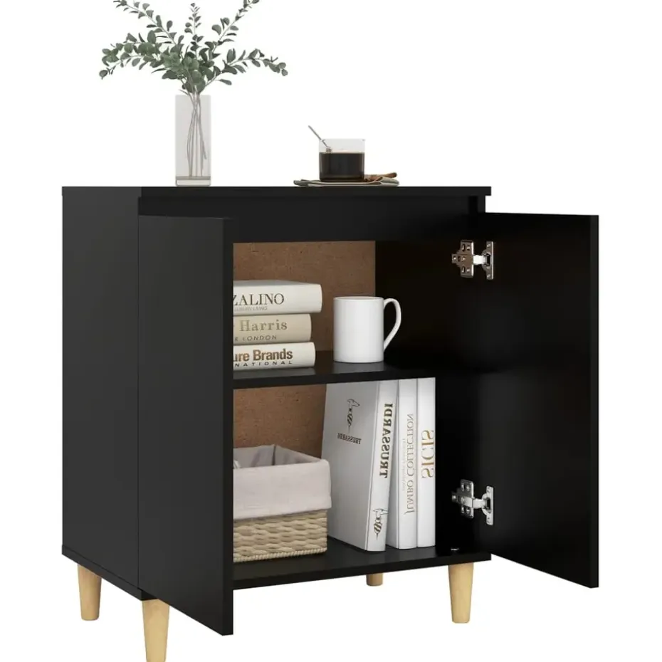 vidaXL - Dressoir - Zwart - Bewerkt hout
