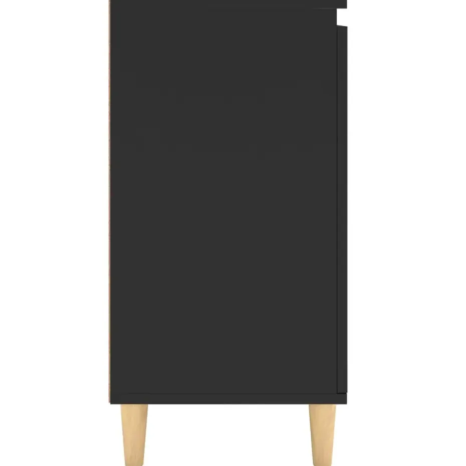 vidaXL - Dressoir - Zwart - Bewerkt hout