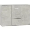 vidaXL - Dressoir met 2 deuren 3 lades - Betongrijs - Hout -91x29.5x65 cm