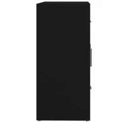 vidaXL - Dressoir met 2 deuren 3 lades - Zwart - Bewerkt hout -91x29.5x65 cm