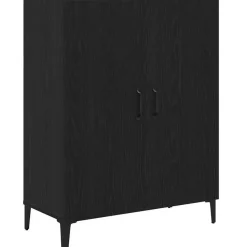 vidaXL - Dressoir met 2 deuren - Zwart eiken - Bewerkt hout - 69.5x34x90 cm