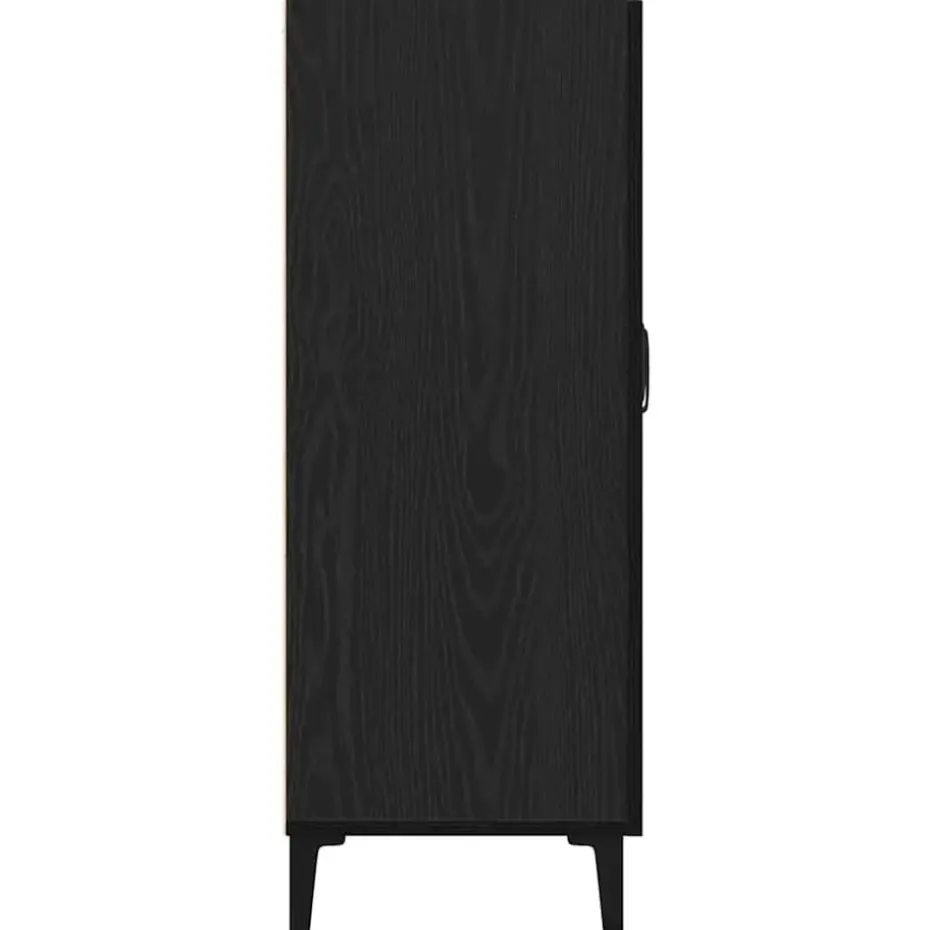vidaXL - Dressoir met 2 deuren - Zwart eiken - Bewerkt hout - 69.5x34x90 cm