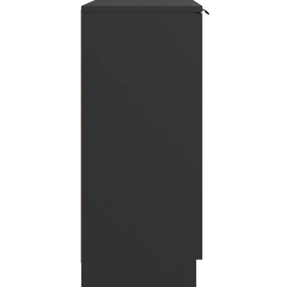 vidaXL - Dressoir met 1 deur 3 lades - Zwart - Bewerkt hout - 60x30x70 cm