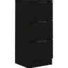 vidaXL - Dressoir met 3 lades - Zwart - Bewerkt hout - 30x30x70 cm