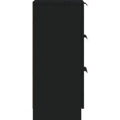 vidaXL - Dressoir met 3 lades - Zwart - Bewerkt hout - 30x30x70 cm
