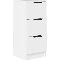 vidaXL - Dressoir met 3 lades - Wit - Bewerkt hout - 30x30x70 cm