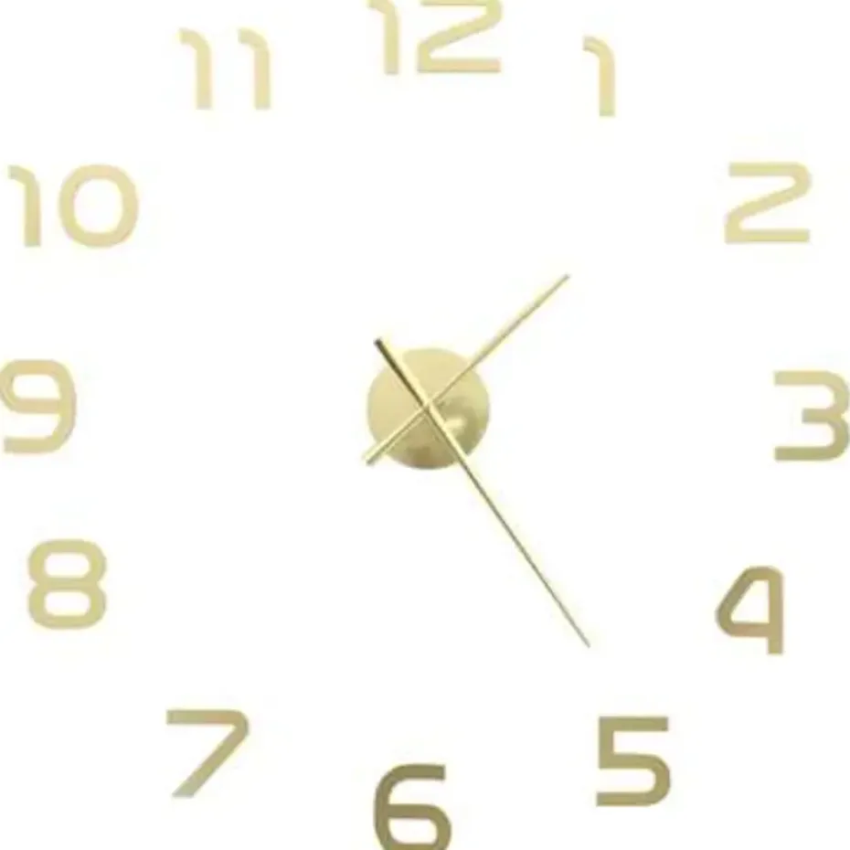 vidaXL - 3d-wandklok - Goud - Acryl