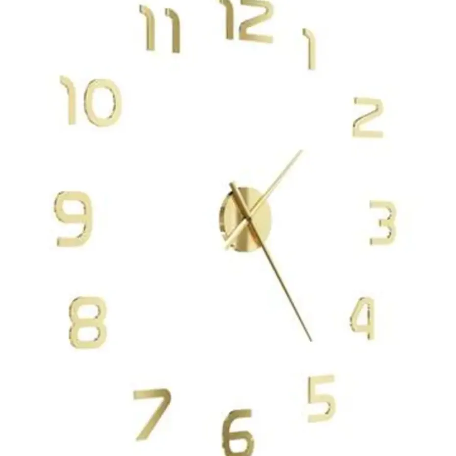 vidaXL - 3d-wandklok - Goud - Acryl