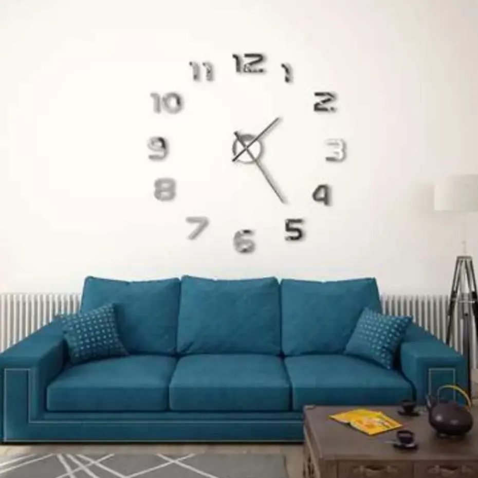 vidaXL - 3d-wandklok - Zilver - Acryl
