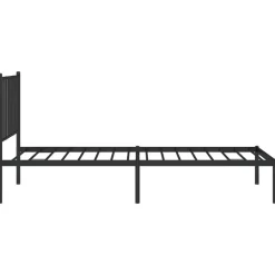 vidaXL - Eenpersoonsbed met hoofdbord - Zwart - Metaal - 80x200 cm