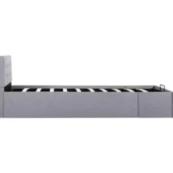 vidaXL - Eenpersoonsbed met opbergruimte - Lichtgrijs - Stof - 90x200 cm