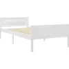 vidaXL - Eenpersoonsbed met hoofdbord - Wit - Massief grenenhout - 90x200 cm