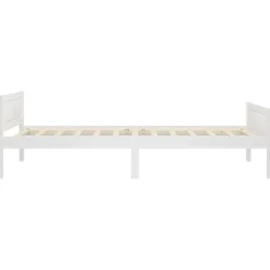 vidaXL - Eenpersoonsbed met hoofdbord - Wit - Massief grenenhout - 90x200 cm