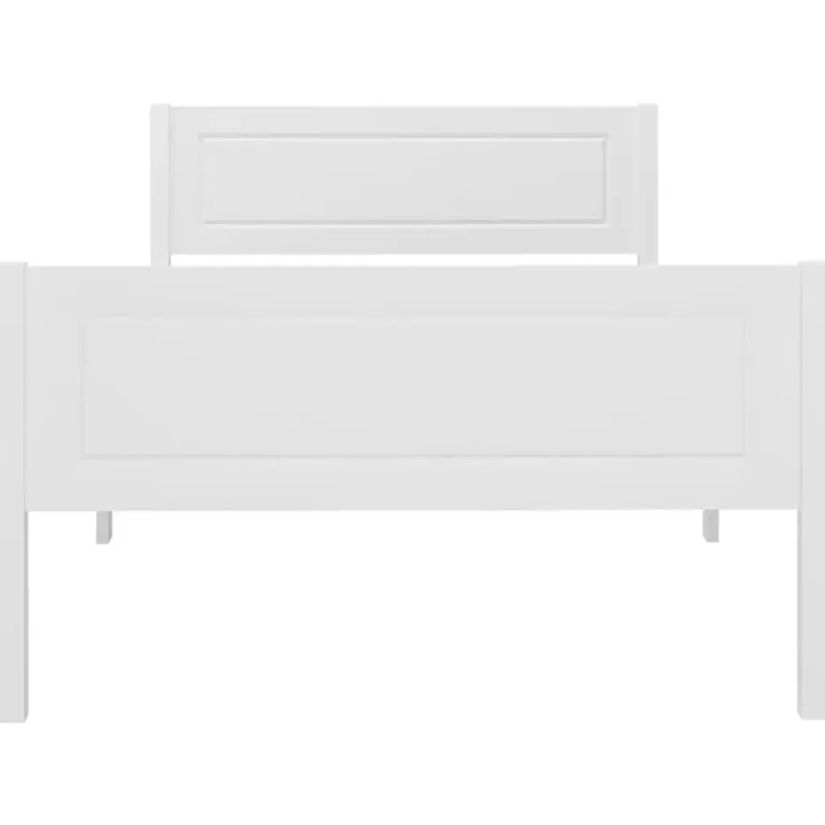 vidaXL - Eenpersoonsbed met hoofdbord - Wit - Massief grenenhout - 90x200 cm
