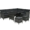 vidaXL - Eethoek - Grijs - Poly rattan
