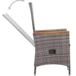 vidaXL - Eethoek Voor Buiten - Grijs - Poly rattan