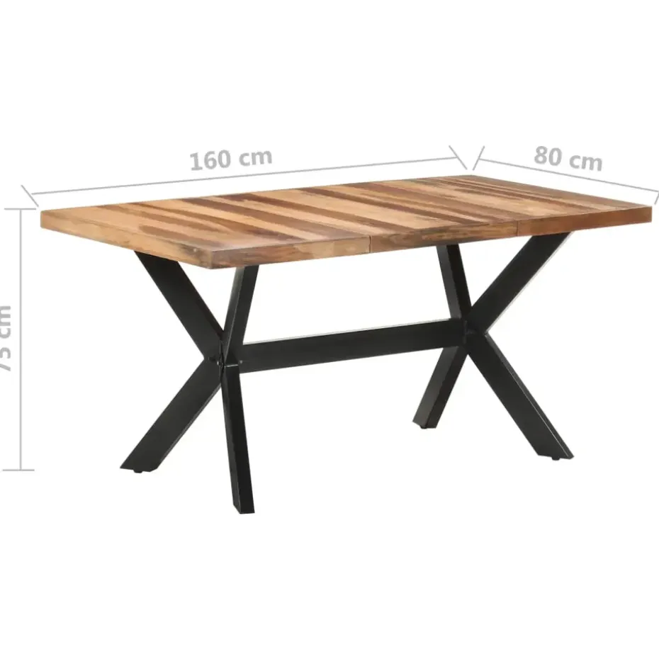 vidaXL - Eettafel - Bruin - Hout - 160 x 80 x 75 cm