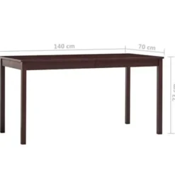 vidaXL - Eettafel - Bruin - Grenenhout - 140 x 70 x 73 cm