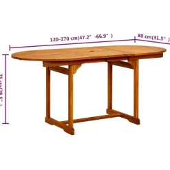 vidaXL - Eettafel - Bruin - Acaciahout - 170 x 80 x 75 cm