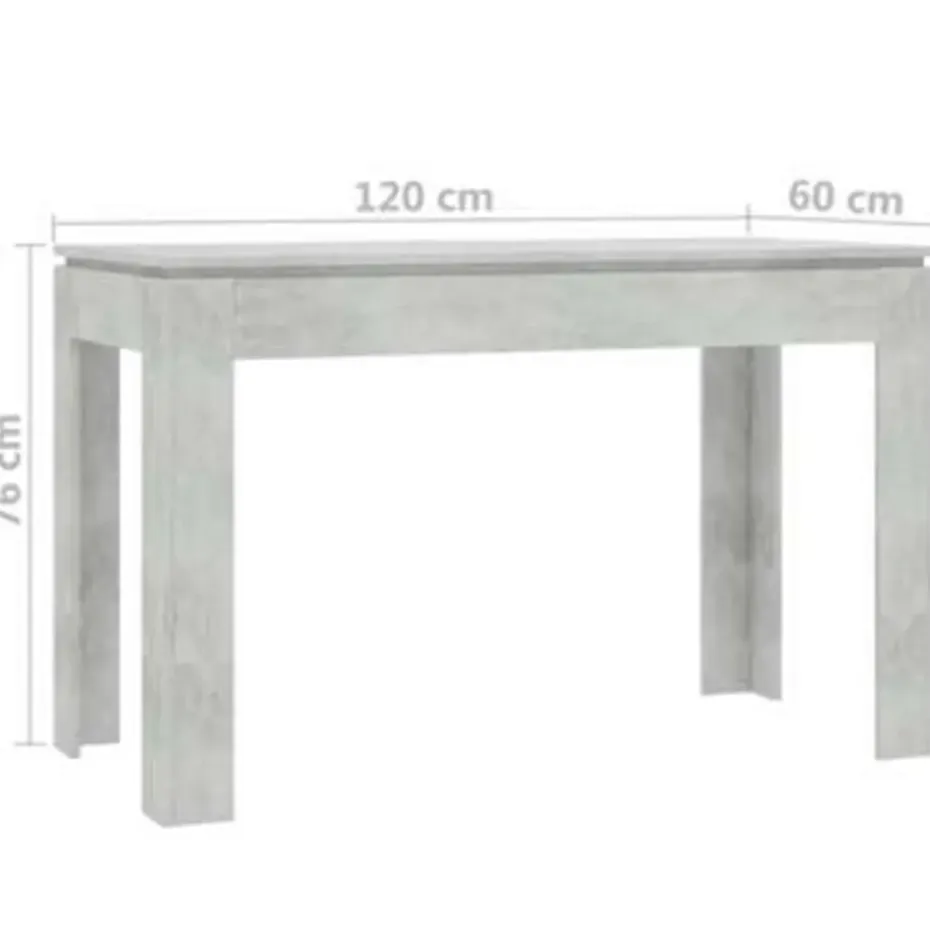 vidaXL - Eettafel - Grijs - Bewerkt hout