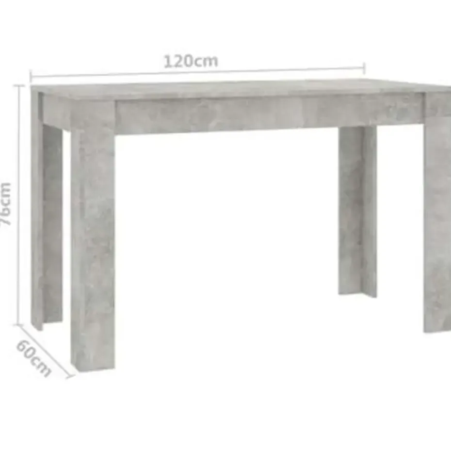 vidaXL - Eettafel - Grijs - Bewerkt hout