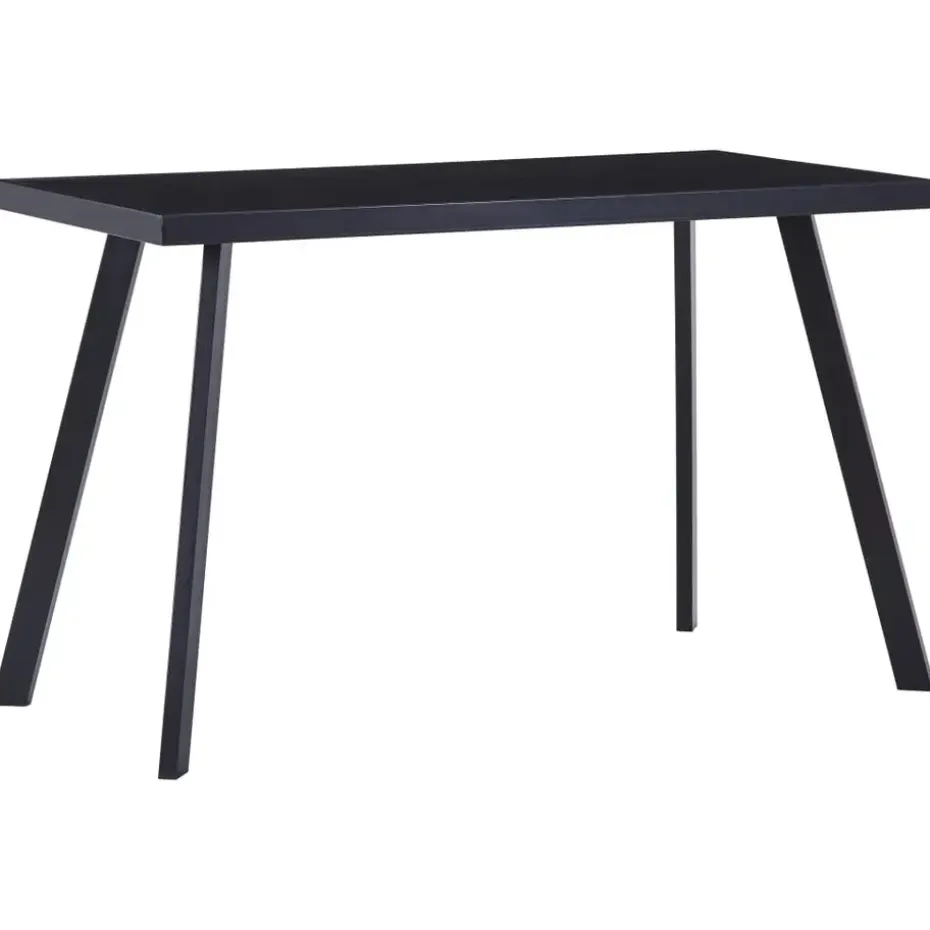 vidaXL - Eettafel - Zwart - Glas - 120 x 60 x 75 cm