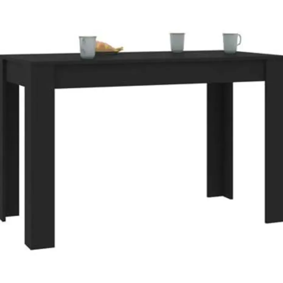vidaXL - Eettafel - Zwart - Bewerkt hout