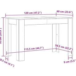 vidaXL - Eettafel - Zwart - Bewerkt hout