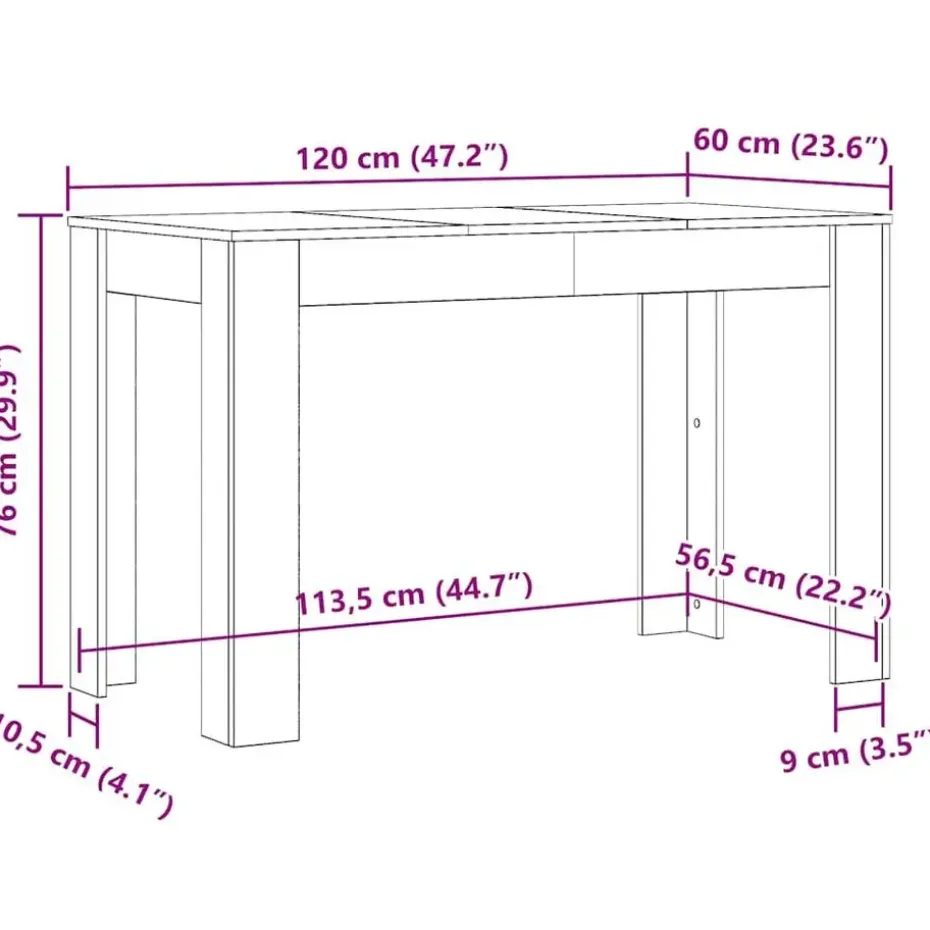 vidaXL - Eettafel - Zwart - Bewerkt hout