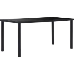 vidaXL - Eettafel - Zwart - Glas - 160 x 80 x 75 cm
