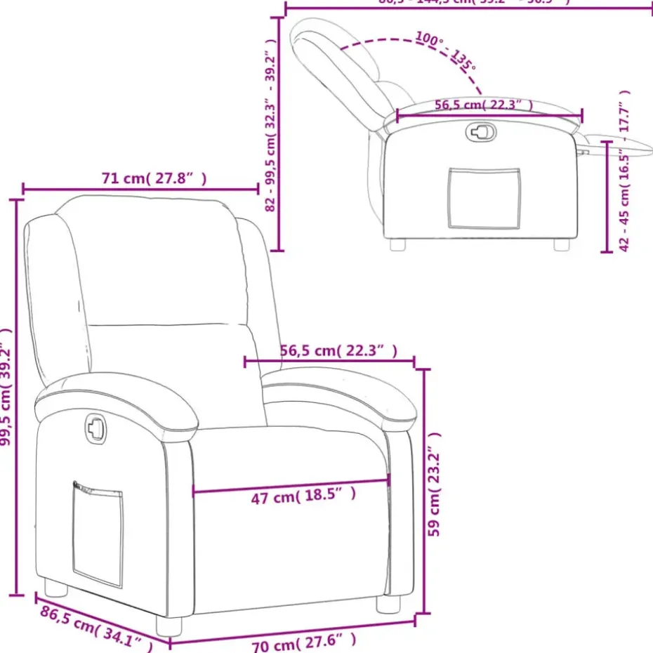 vidaXL - Fauteuil - Bruin - Kunstleer